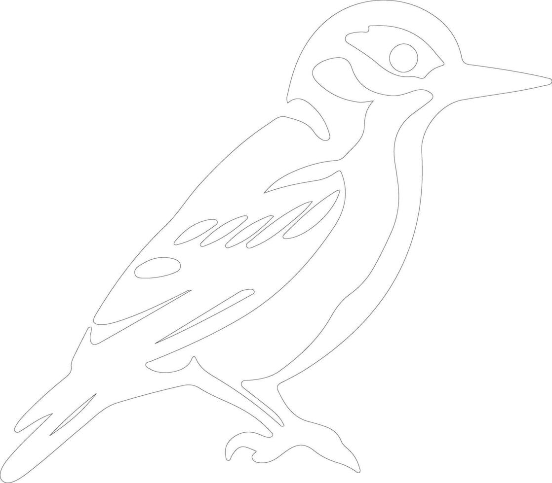 downy woodpecker   outline silhouette vector