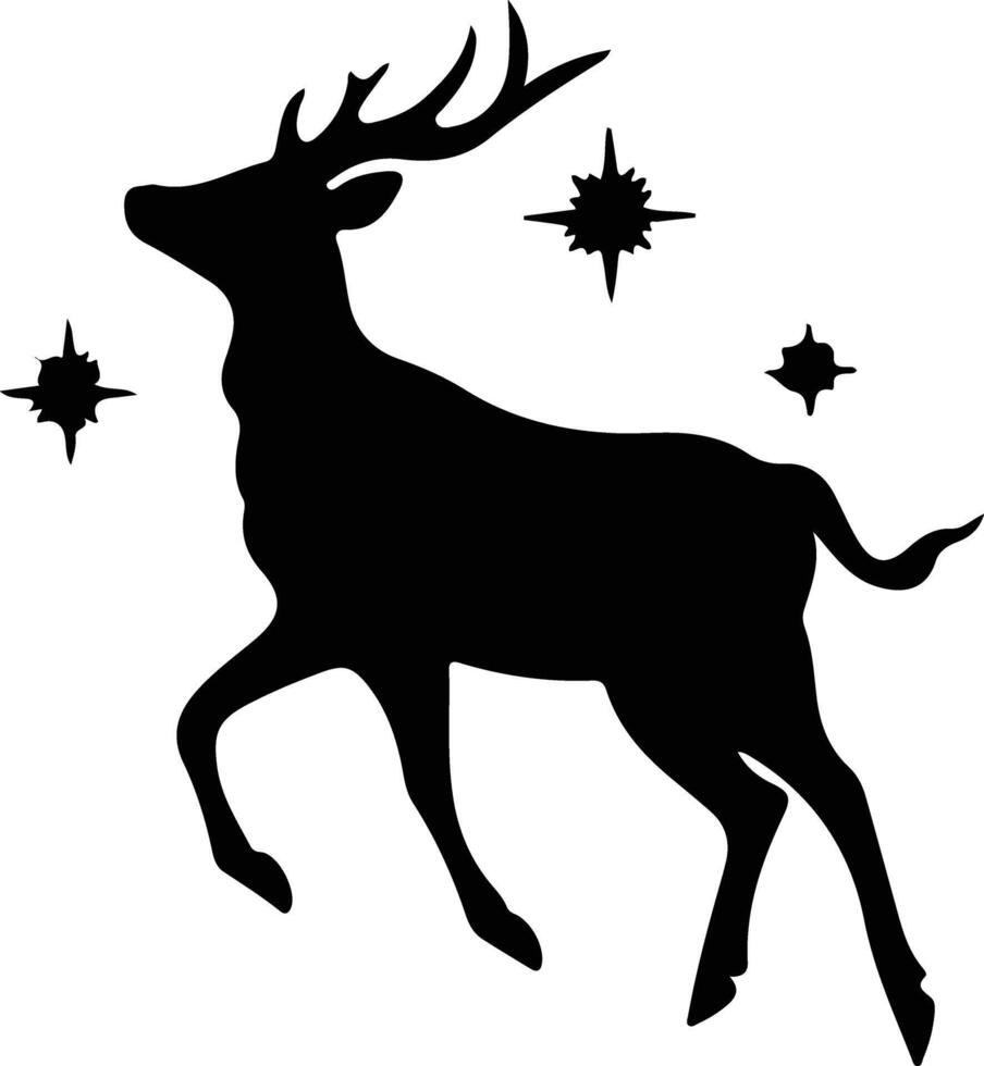 Comet one of Santas reindeer  black silhouette vector