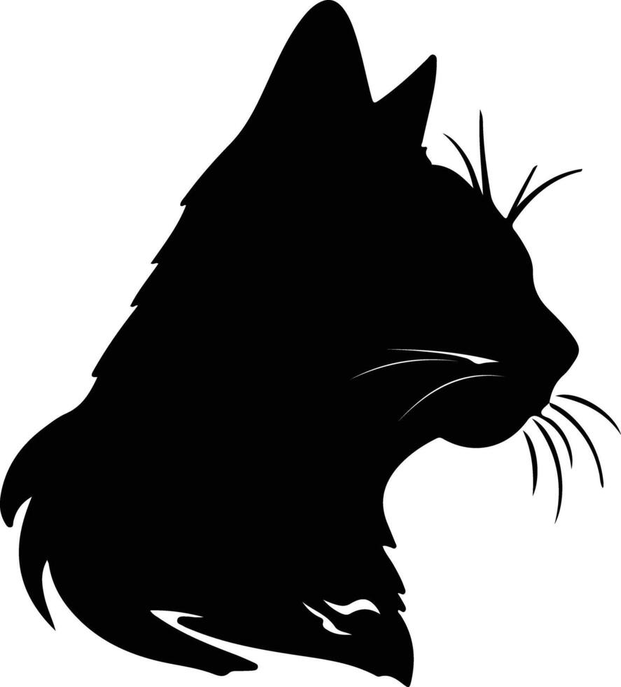 Borneo Bay Cat  silhouette portrait vector