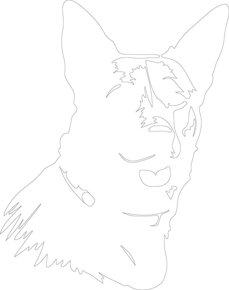 Australian Cattle Dog  outline silhouette vector