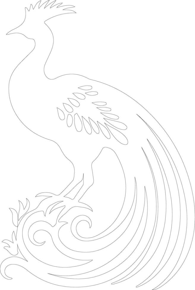 quetzal    outline silhouette vector