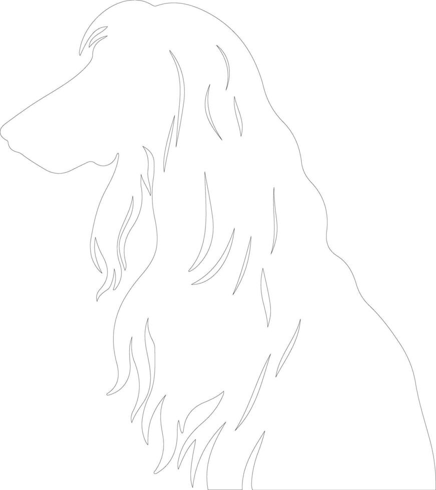 Afghan Hound  outline silhouette vector