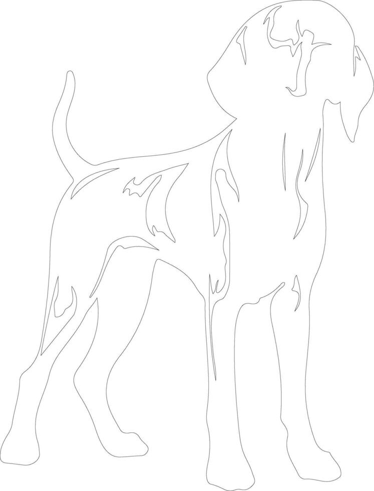 Redbone Coonhound  outline silhouette vector