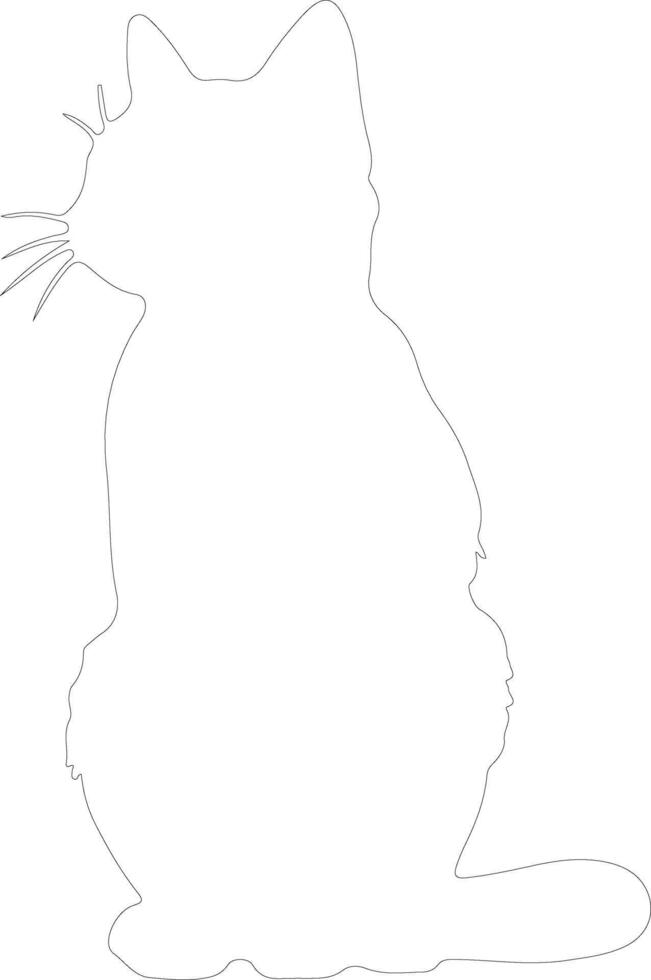 Bambino Cat  outline silhouette vector