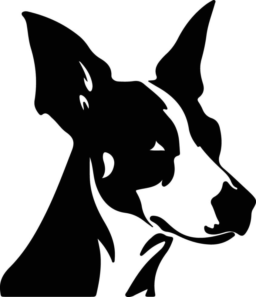 Rat Terrier  silhouette portrait vector