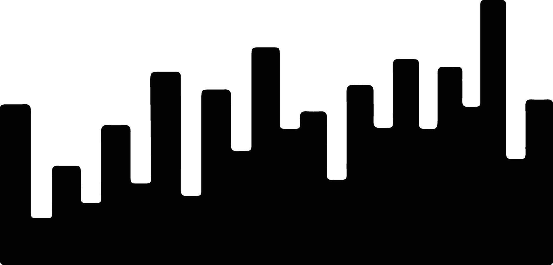 Graph icon black silhouette vector