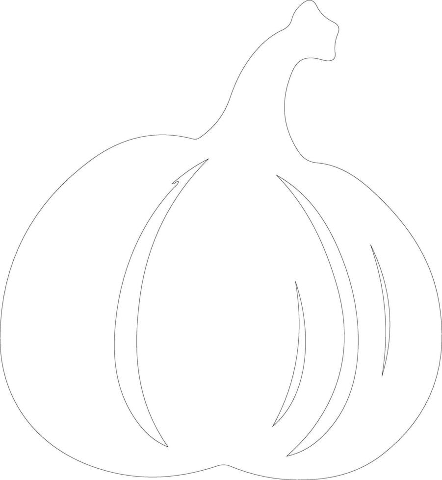 acorn squash  outline silhouette vector