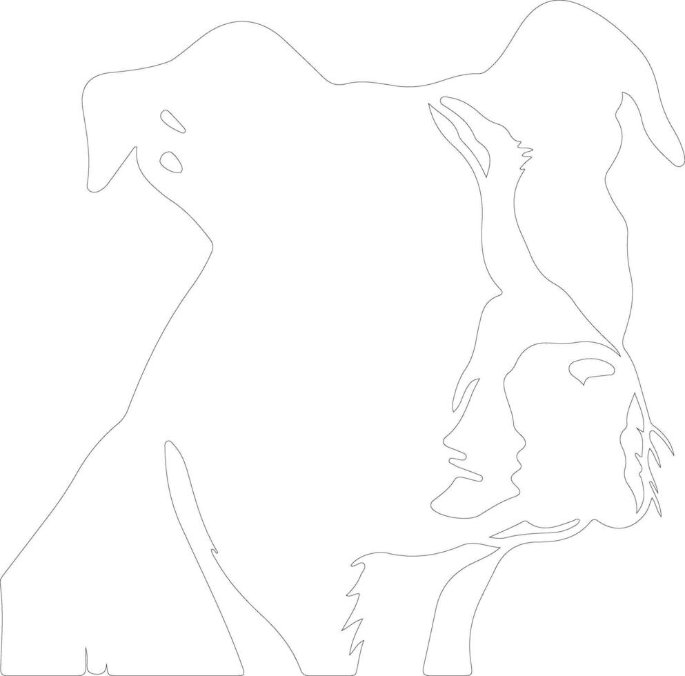 American Pit Bull Terrier  outline silhouette vector