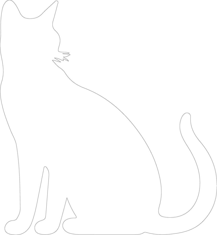Serengeti Cat outline silhouette vector