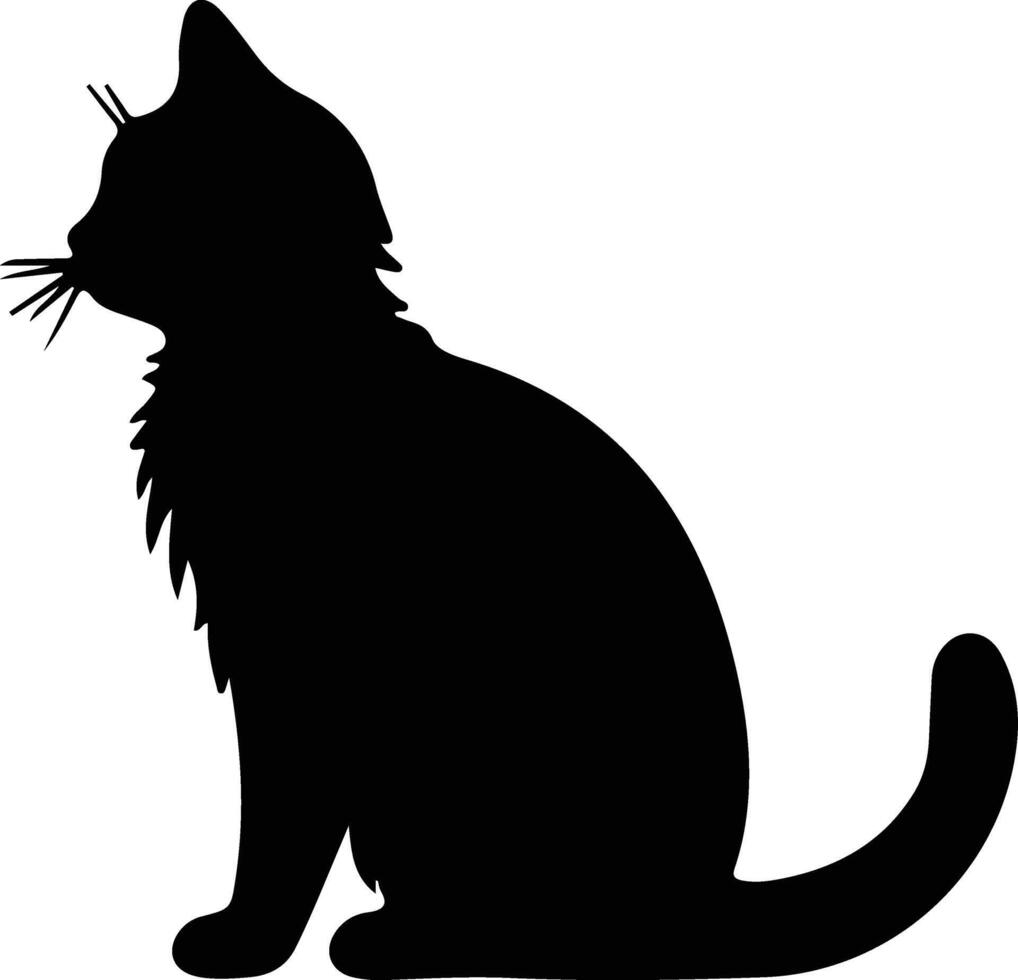 Munchkin Cat  black silhouette vector