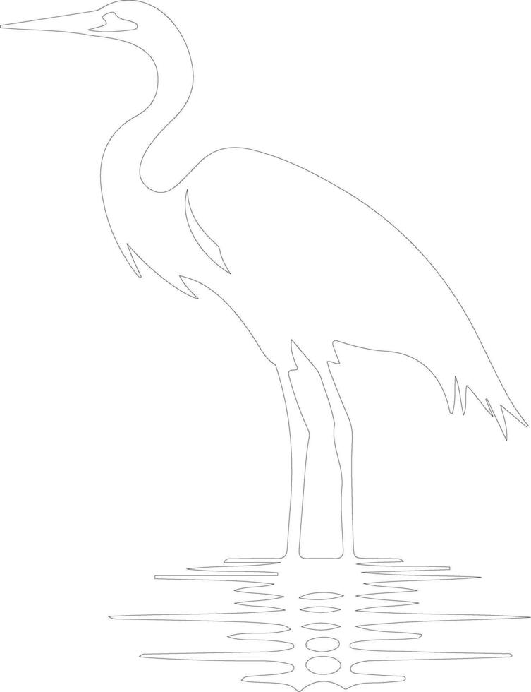 heron  outline silhouette vector