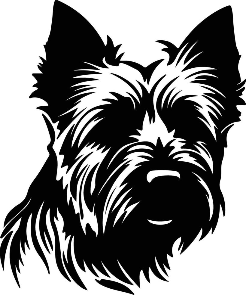 Australian Terrier  silhouette portrait vector