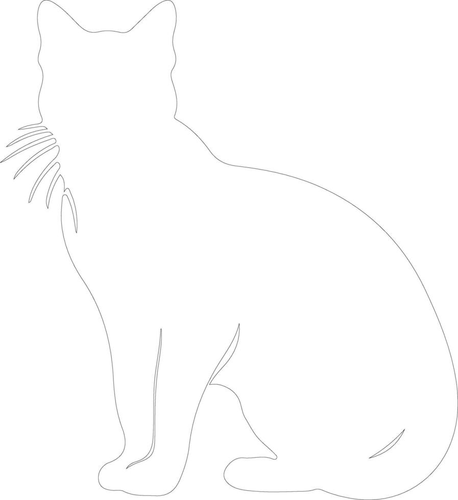 wild cat  outline silhouette vector
