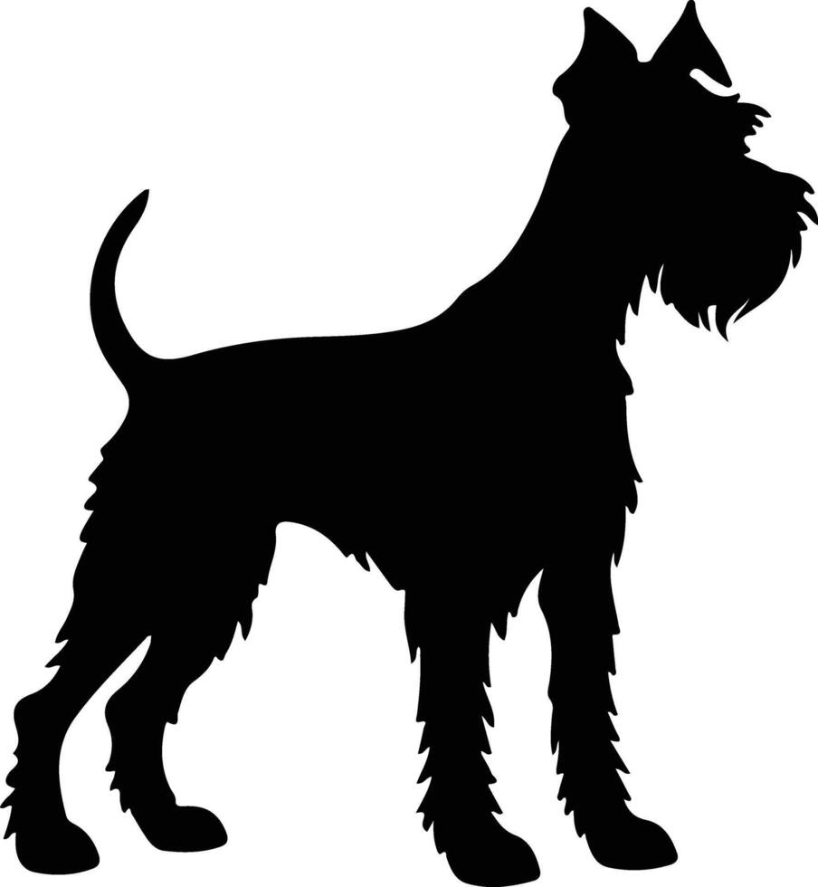 Irish Terrier   black silhouette vector