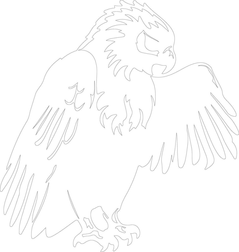 harpy eagle  outline silhouette vector