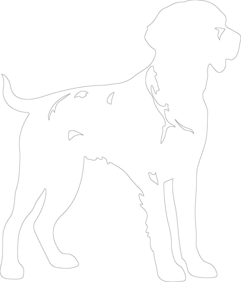 Small Munsterlander Pointer  outline silhouette vector