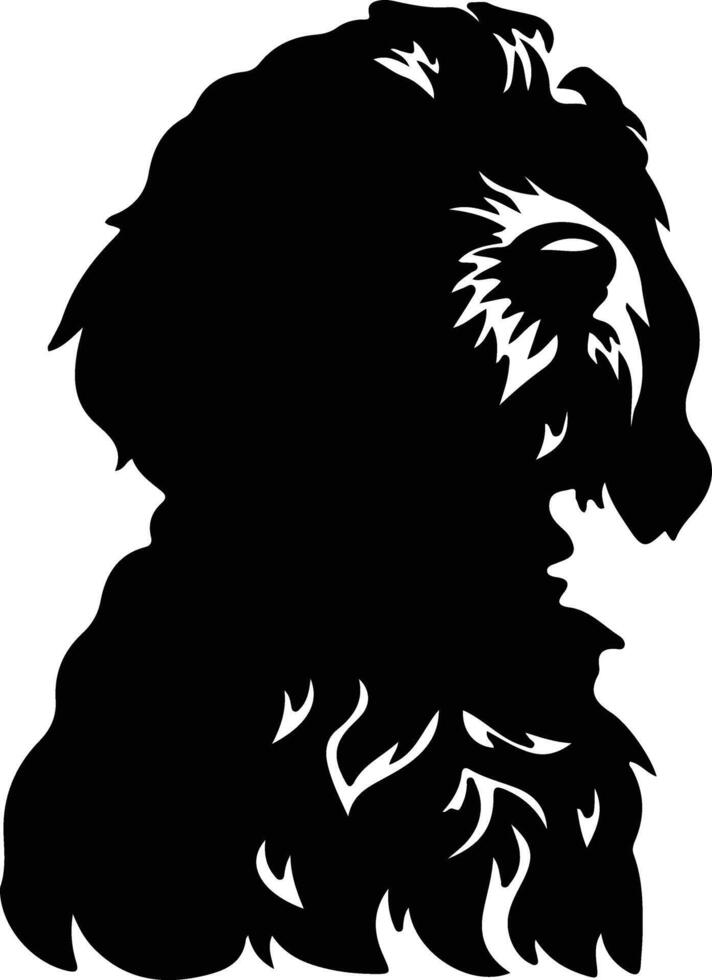 Portuguese Water Dog black silhouette vector