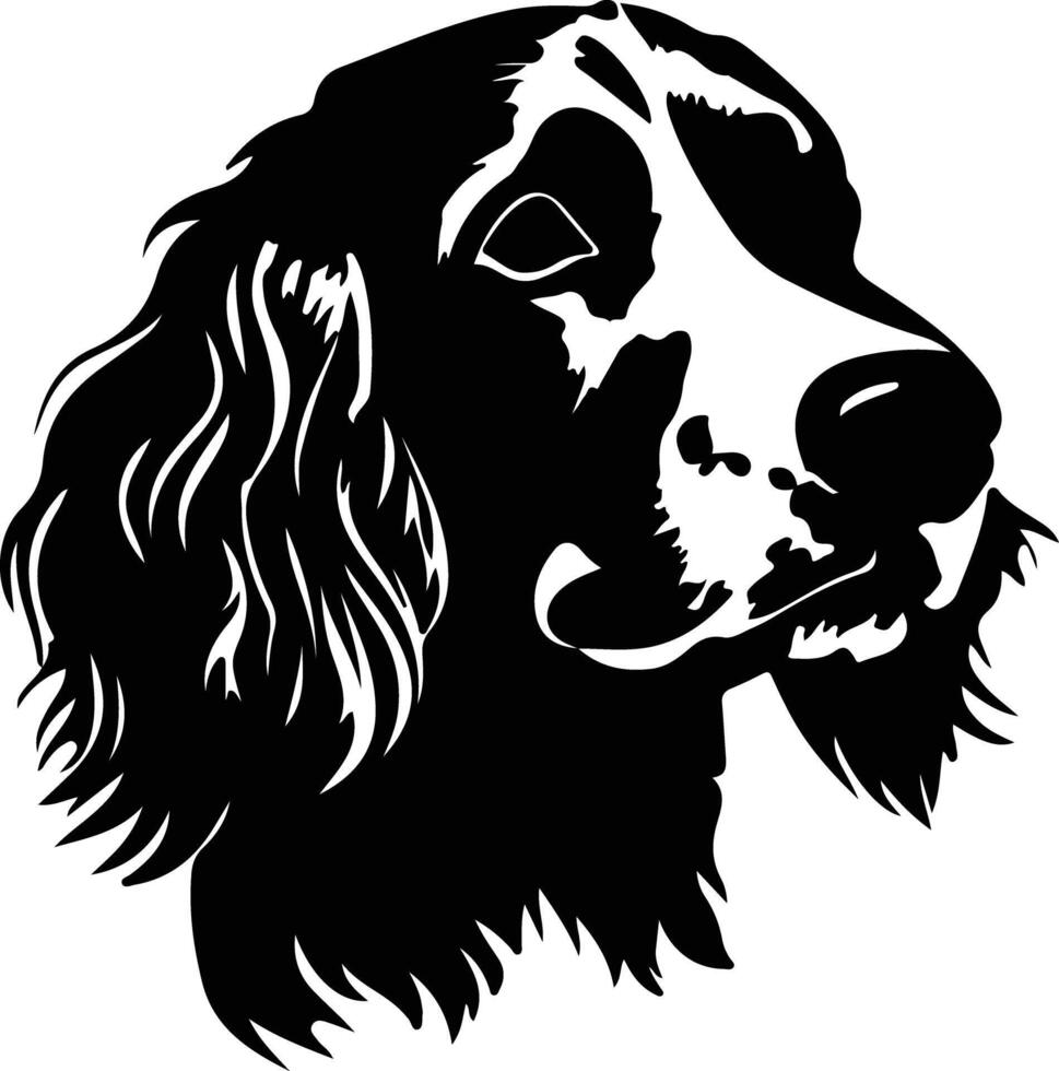 English Setter   black silhouette vector