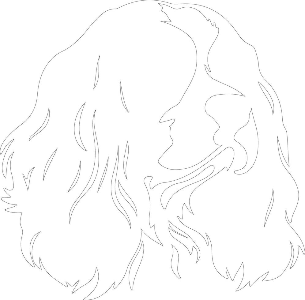 Cavalier King Charles Spaniel  outline silhouette vector