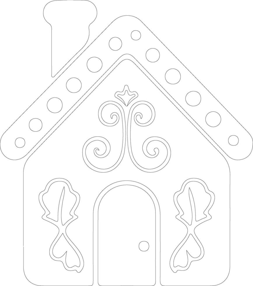 Gingerbread house  outline silhouette vector