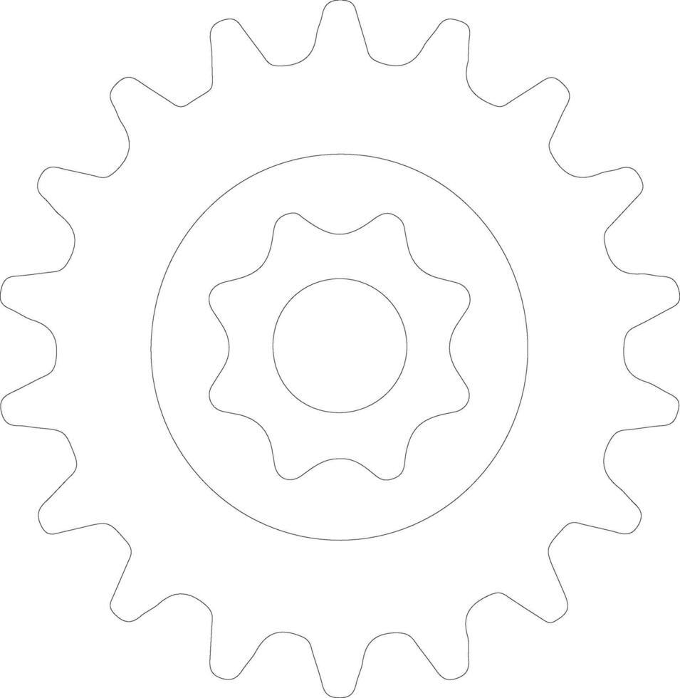 Gear icon  outline silhouette vector