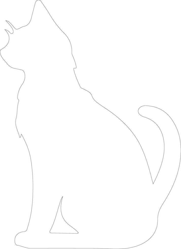 cat outline silhouette vector