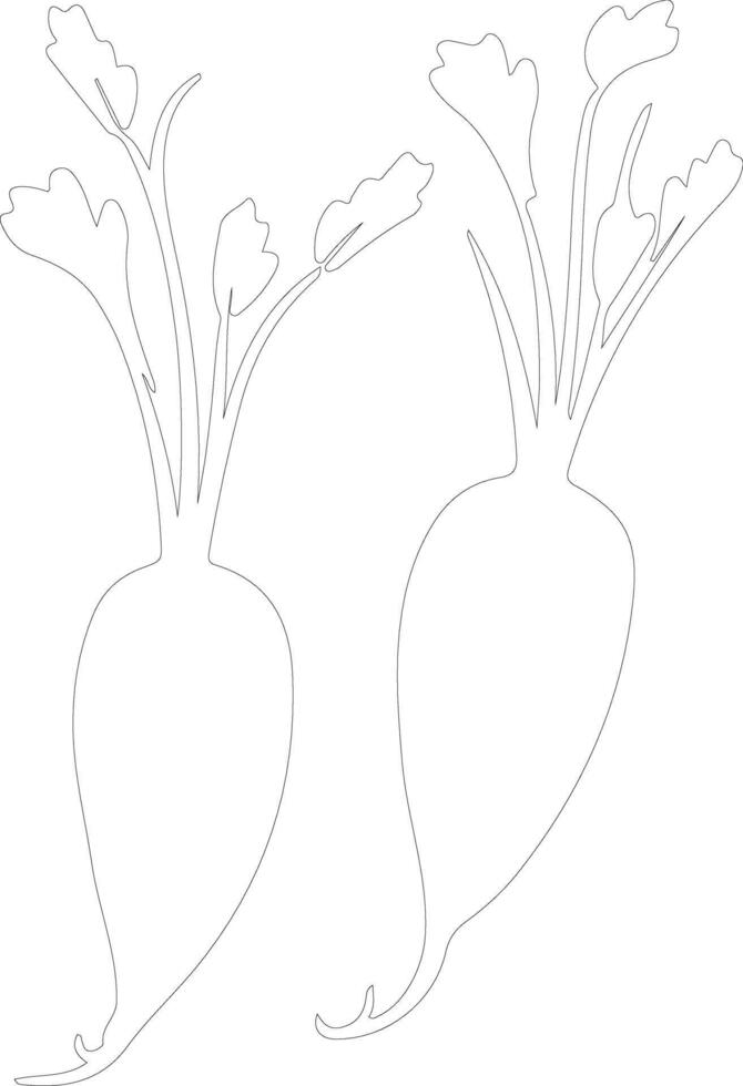 daikon  outline silhouette vector