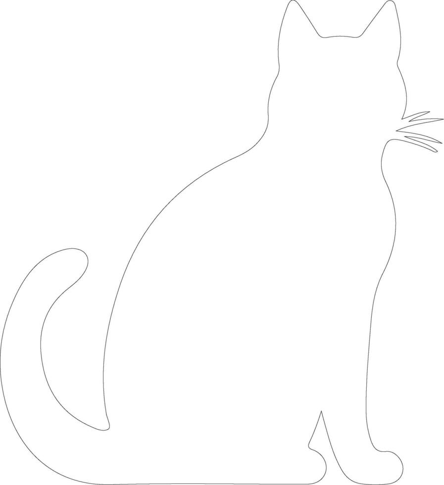 Bambino Cat  outline silhouette vector