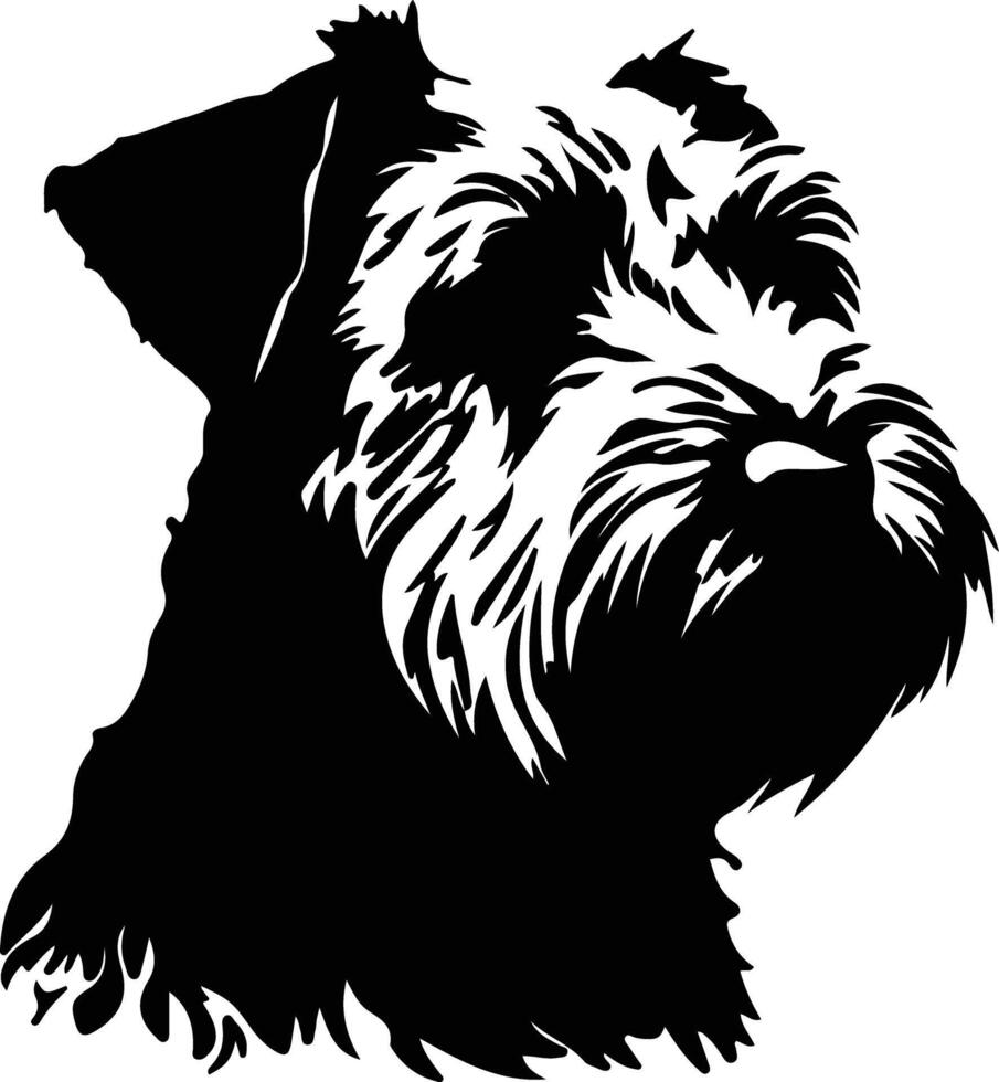 Soft Coated Wheaten Terrier silhouette portrait vector