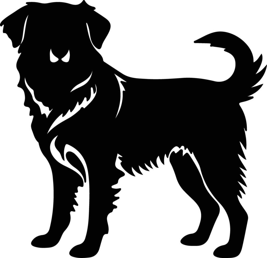 Nova Scotia Duck Tolling Retriever   black silhouette vector