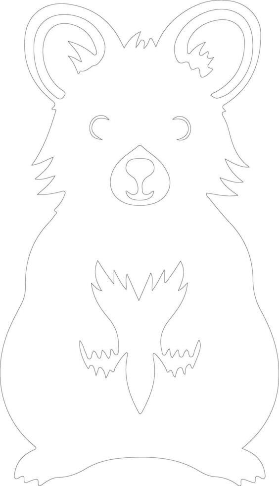 quokka    outline silhouette vector