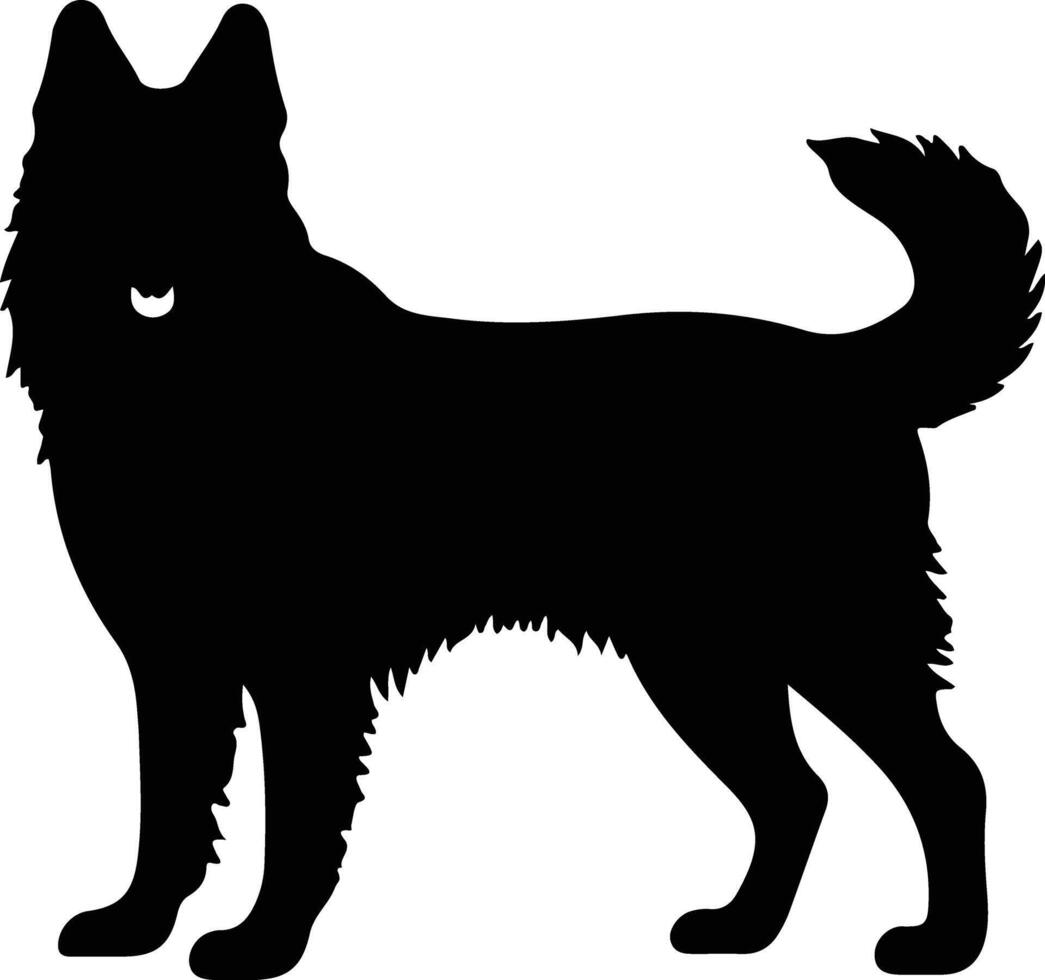 Norwegian Elkhound black silhouette vector