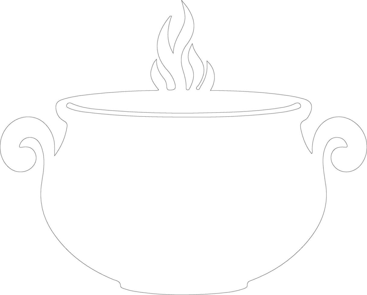 Cauldron outline silhouette vector