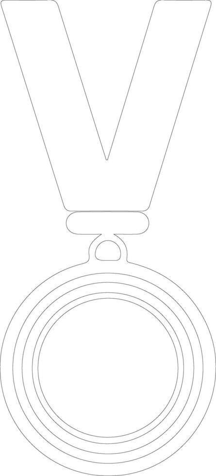 medalla contorno silueta vector