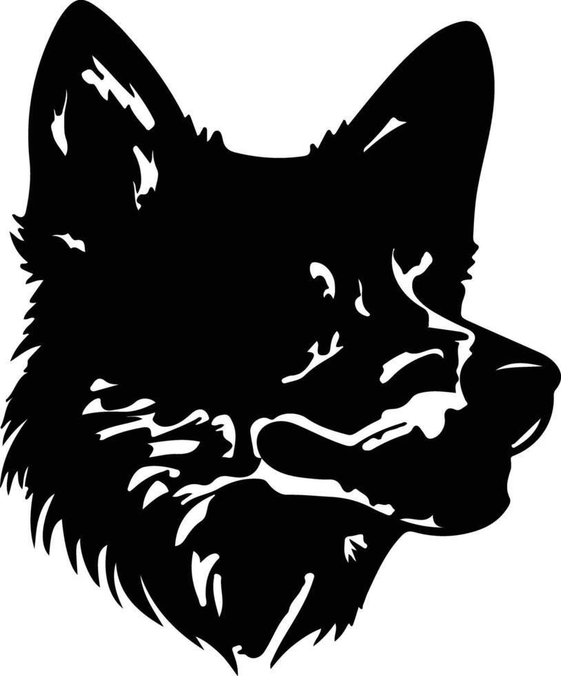 Swedish Vallhund  silhouette portrait vector