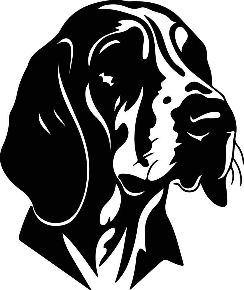 Coonhound  silhouette portrait vector