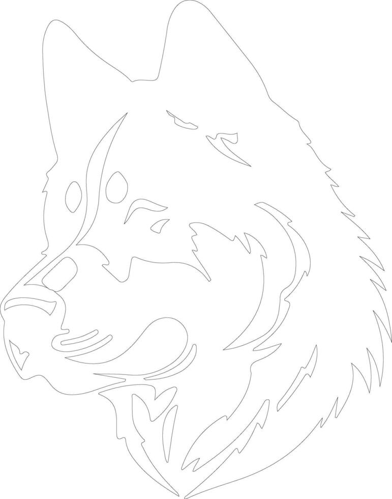 Akita  outline silhouette vector