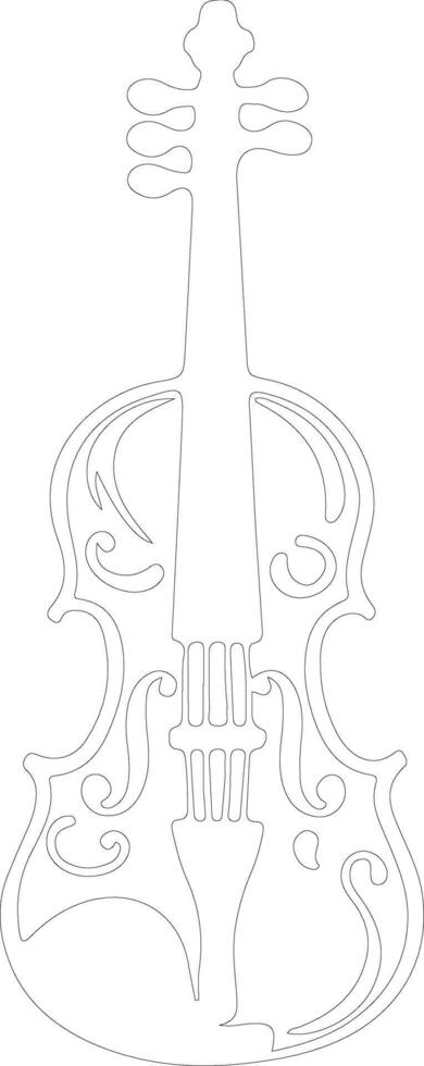 violín contorno silueta vector