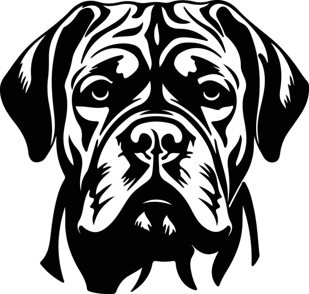 Dogue de Bordeaux  silhouette portrait vector