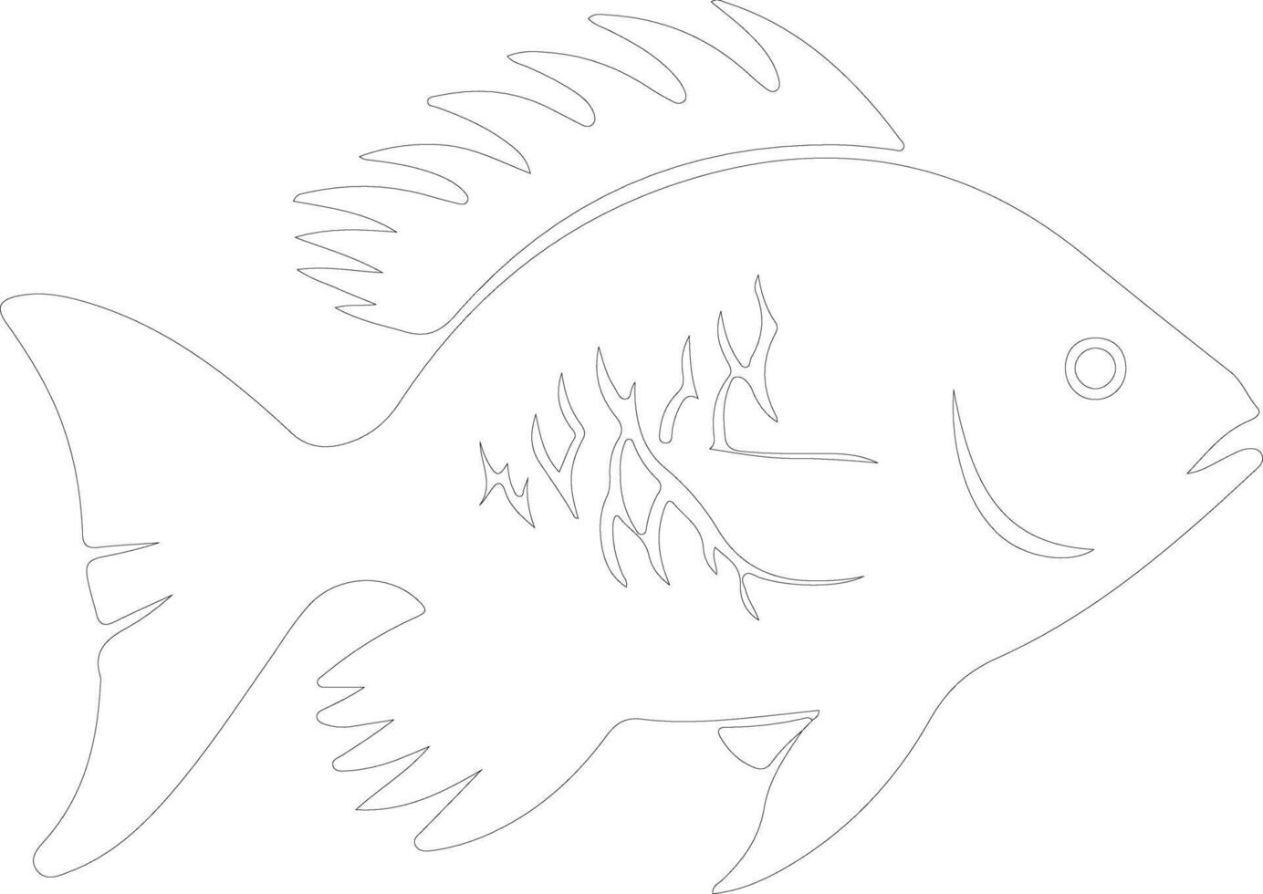 piranha    outline silhouette vector