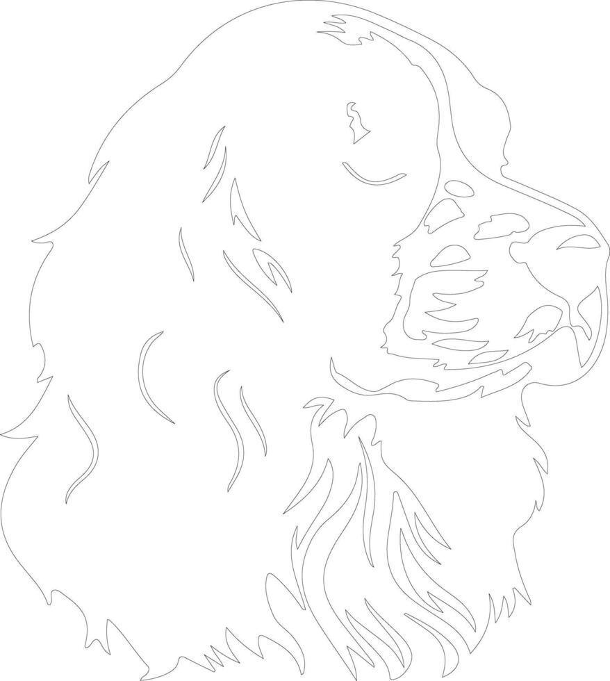 King Charles Spaniel  outline silhouette vector