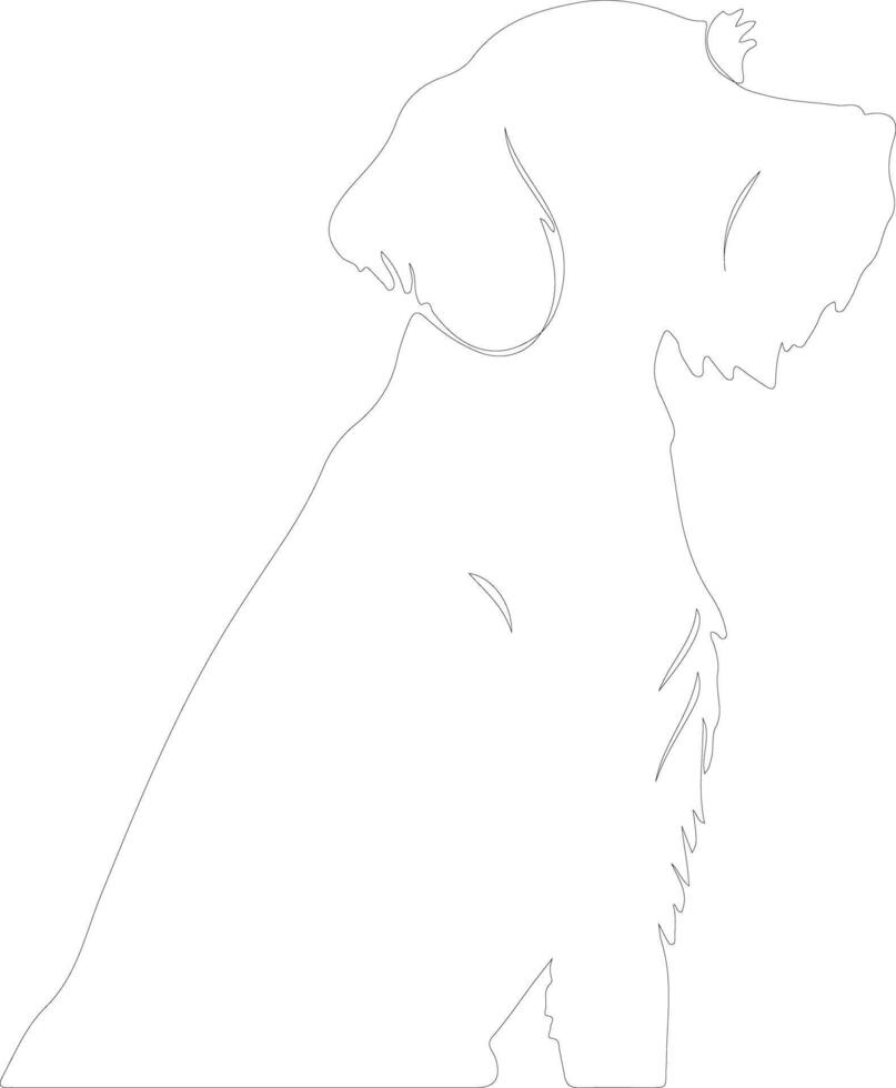 German Wirehaired Pointer  outline silhouette vector