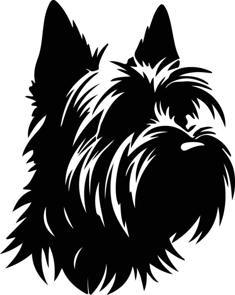 Skye Terrier  silhouette portrait vector