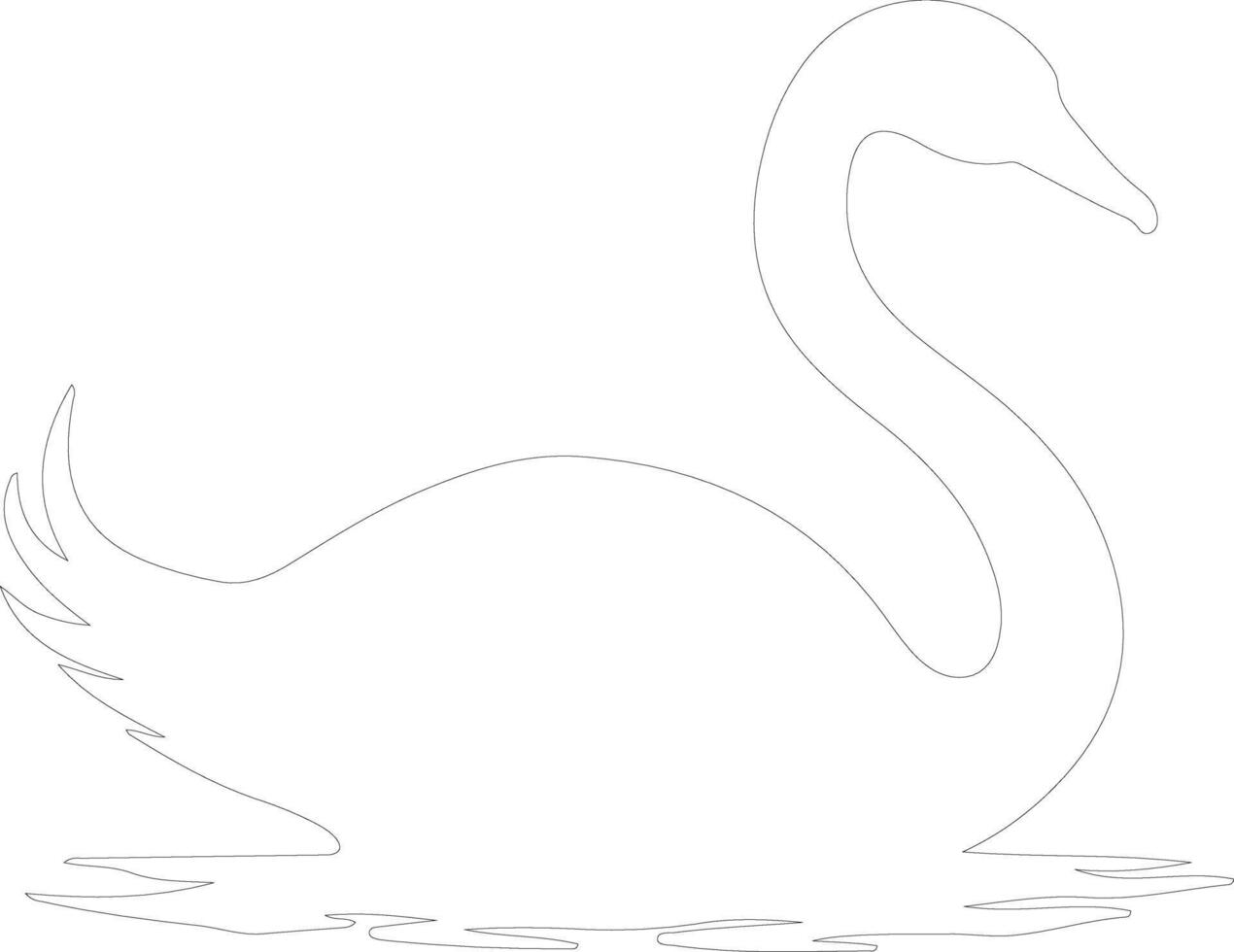 trumpeter swan   outline silhouette vector