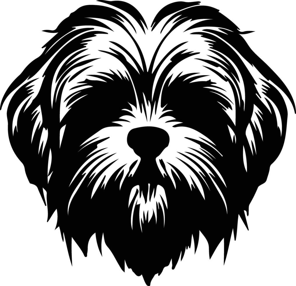 lhasa apso silueta retrato vector