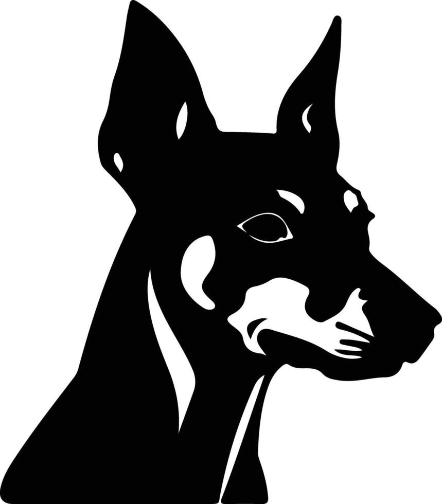 Manchester terrier silueta retrato vector