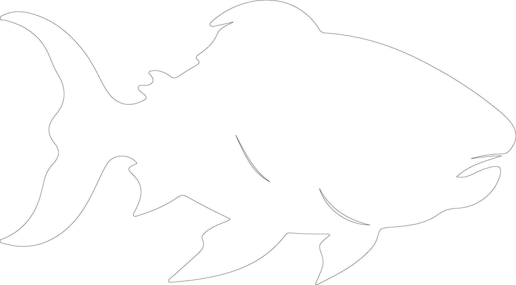 Dunkleosteus    outline silhouette vector