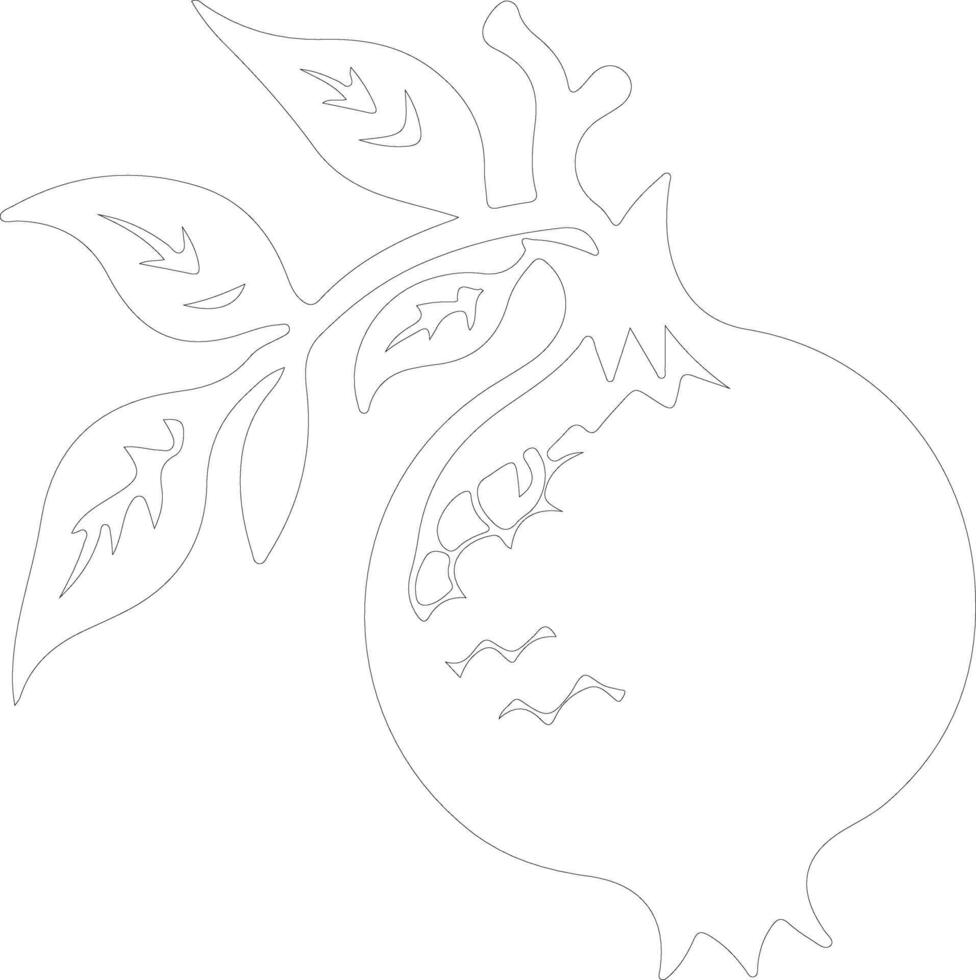 pomegranate  outline silhouette vector