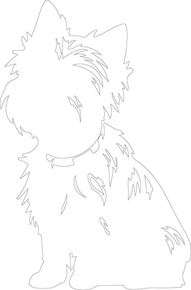 Cairn Terrier outline silhouette vector