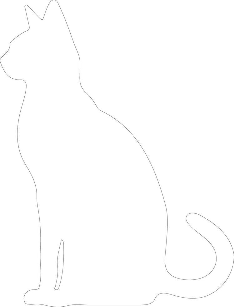 Korat Cat  outline silhouette vector